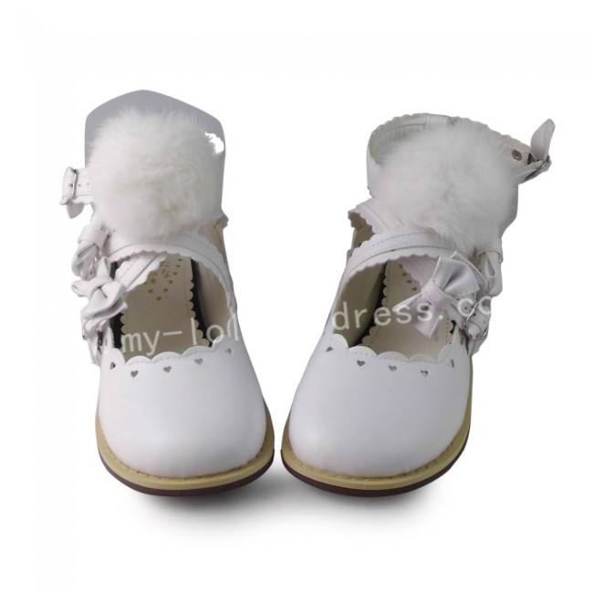 Sweet White Lolita Flats Shoes