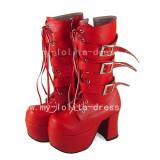 Beautiful Sweet Red One Piece Perona Boots