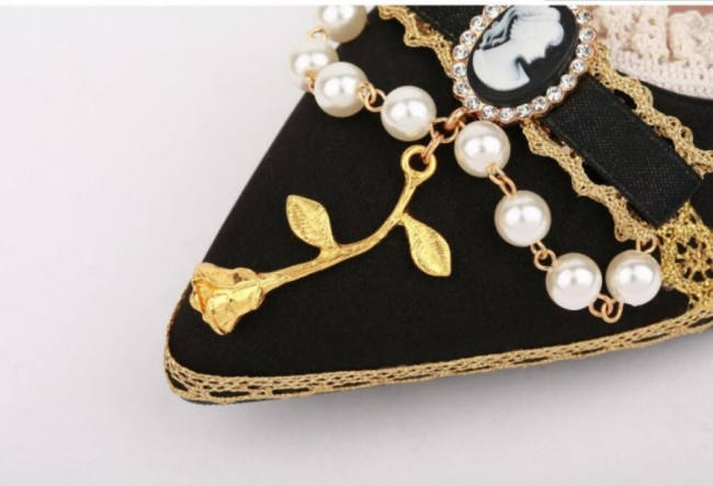 Rose Cross~ Versailles ~ Satin PU Lolita Shoes - Ready Made