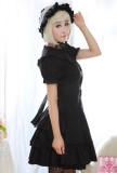 (Replica)Dream of Lolita Black Cotton Classic Lolita Dress Black M