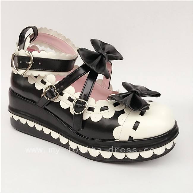 Sweet Red Whtie Lolita High Platform