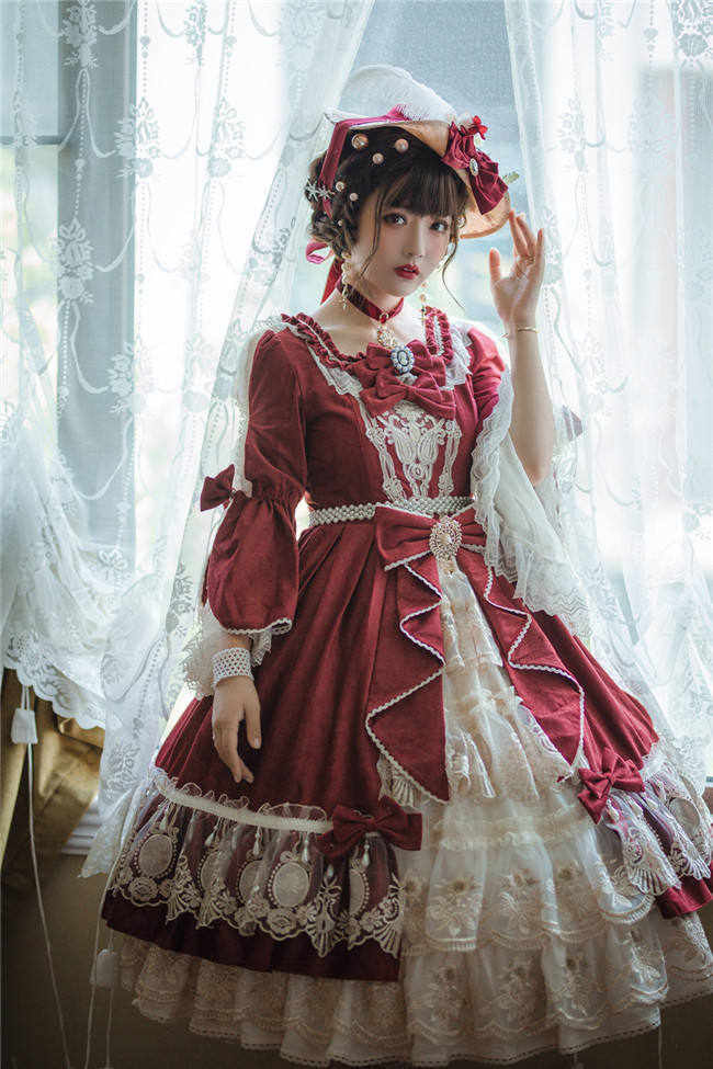 Miss Point ~ Elizabeth ~ Elegant Lolita OP Tea Party Version -Custom Tailor Available