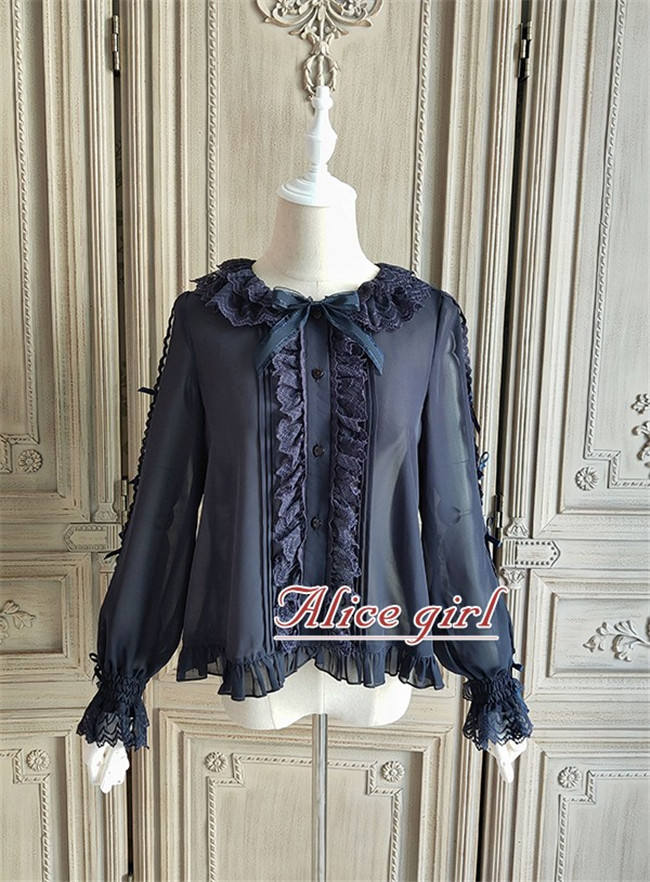 Alice Girl ~The Kitty's Tea Party Lolita Blouse -Pre-order