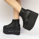 Sweet Glossy Black Lolita Short Boots O