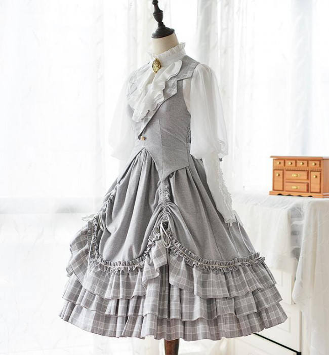 Doris Night ~College Style Lolita Vest JSK / Cape - Ready made