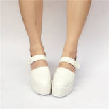 White Matte Lolita High Platform Shoes