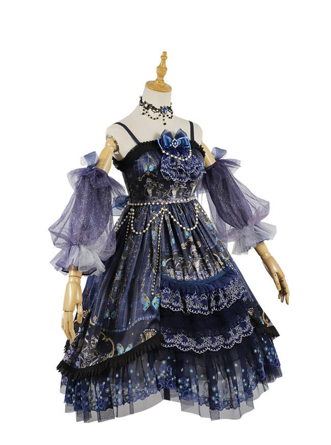 Dead Butterfly Movement ~Luxury Gothic Lolita JSK + Hand Cuffs -Pre-order