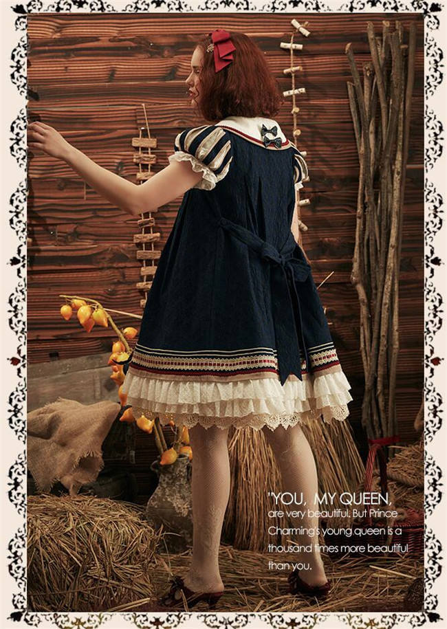 Classical Puppets ~White Snow Babydoll Style Daily Lolita OP -Ready Made