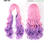 Harajuku Gradient Colorful Lolita Long Curls  Wig off