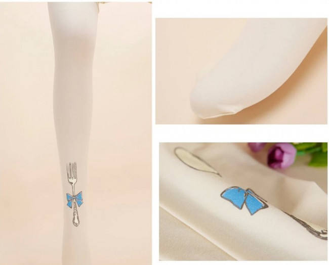 Mu Fish Knife and Forks Lolita Tights