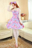 (Replica)Dream of Lolita Sweet Loving Heart and Daisy Printed Lolita Jumper Dress In Stock