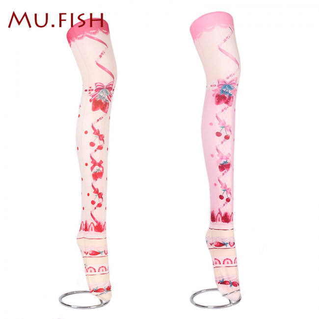 Strawberry Printed Sweet Lolita Tights