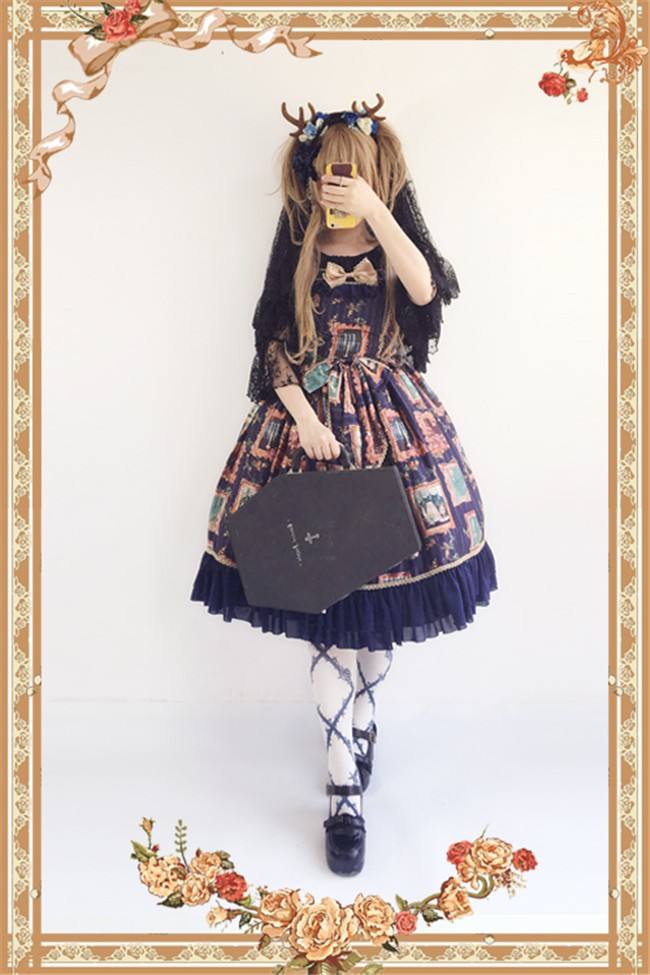 Still Life Picture Frame~ Lolita Printed JSK Dress -out