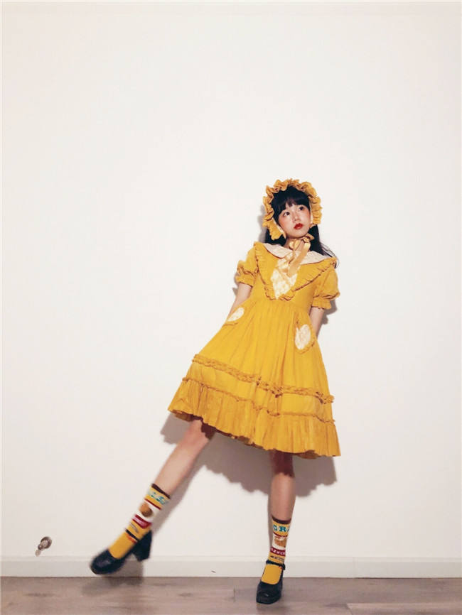 Peach Heart~ Sweet Lolita Short Sleeves OP -Pre-order Closed