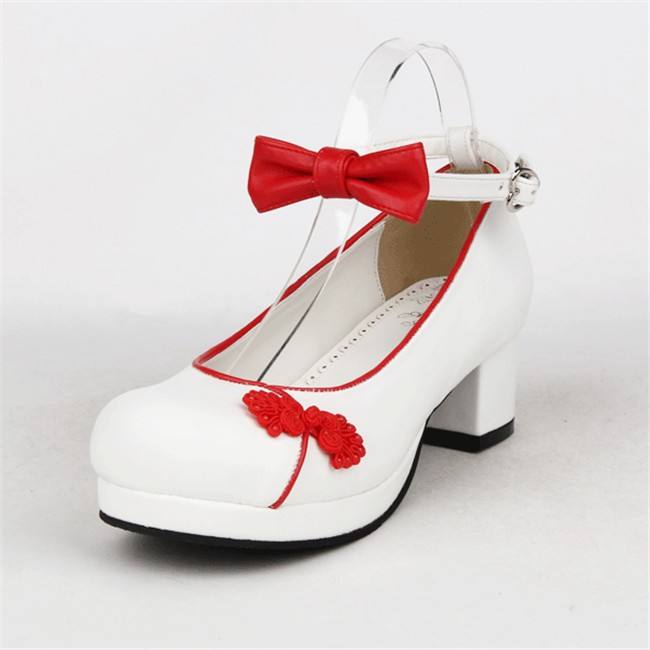 Angelic Imprint- Elegant Bow Embroidery Round/Square Heels Qi Lolita Shoes