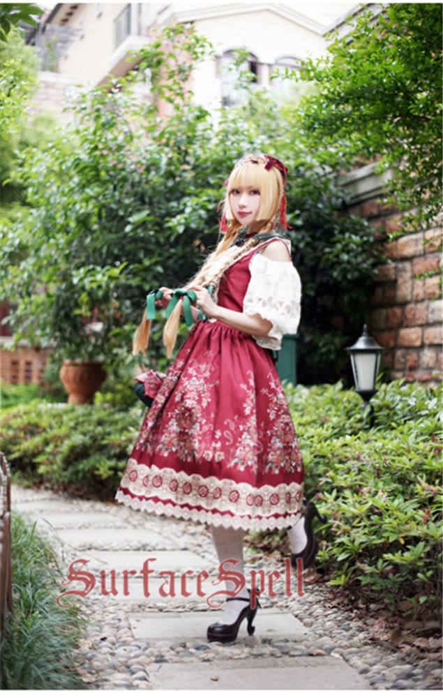 Surface spell ~AlpenRose~ Gothic Ethnic Lolita Puff Sleeves Blouse