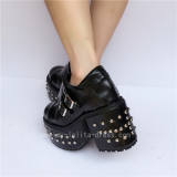 Elegant Black Square Heels Shoes