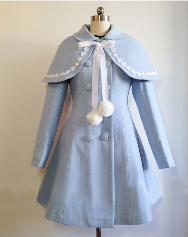 Princess Faith Elegant Lolita Long Coat with Detachable Cape