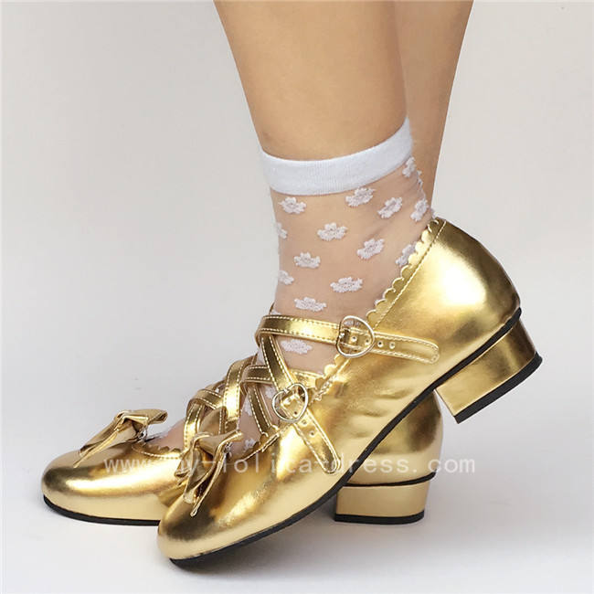 Sweet Pink Lolita Flats Shoes with Bows