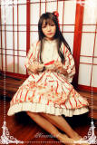 Hyakki Yakō  Nine-tailed Fox***  Gothic Lolita Printed Haori + Skirt White&Red Haori In Stock