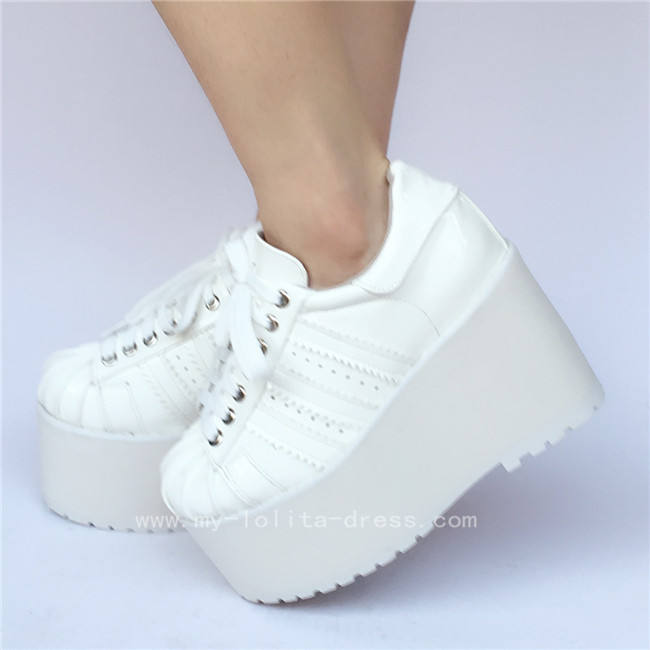 High platform White Matte Lolita Shoes