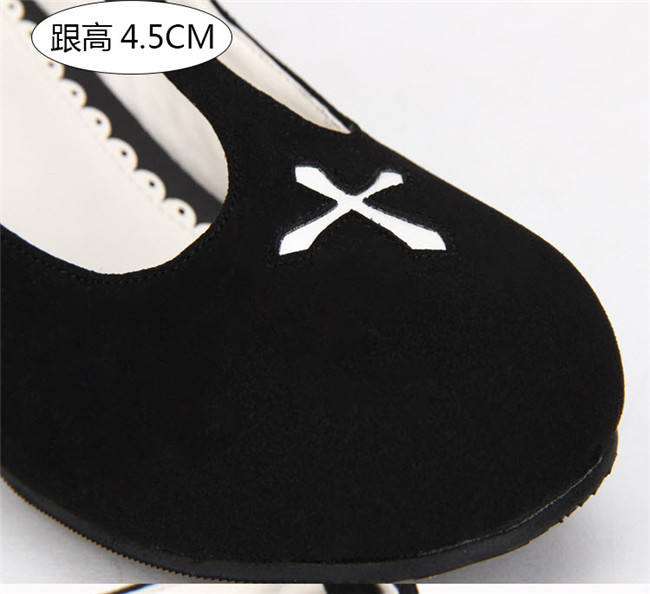Angelic Imprint- Sweet T-shaped Straps Lolita Square Heel Shoes with Detachable Angel Wings