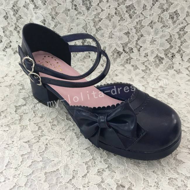 White Pink Bow Princess Lolita Shoes
