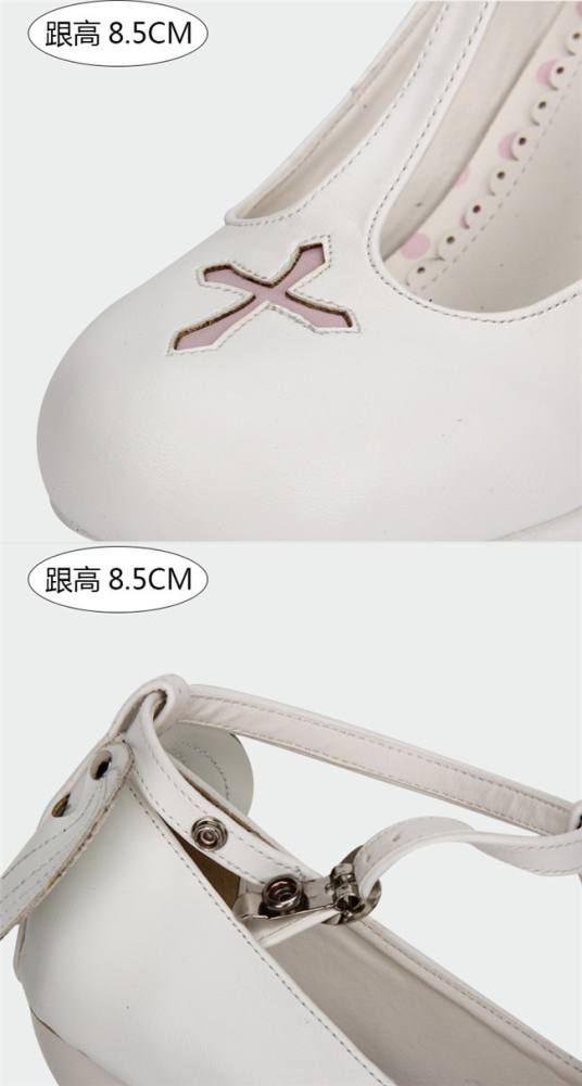 Angelic Imprint- Elegant T-shaped Straps Lolita Heels Shoes with Angel Wings