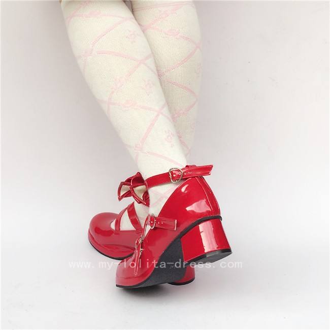 Beautiful Claret Matte Bows Lolita Shoes