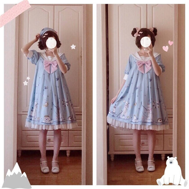 LeMiroir~Polar Bear ~Printed Lolita OP-Pre order Closed