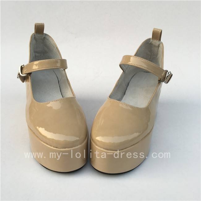 Girls Matte White Lolita High Platform Classic Shoes