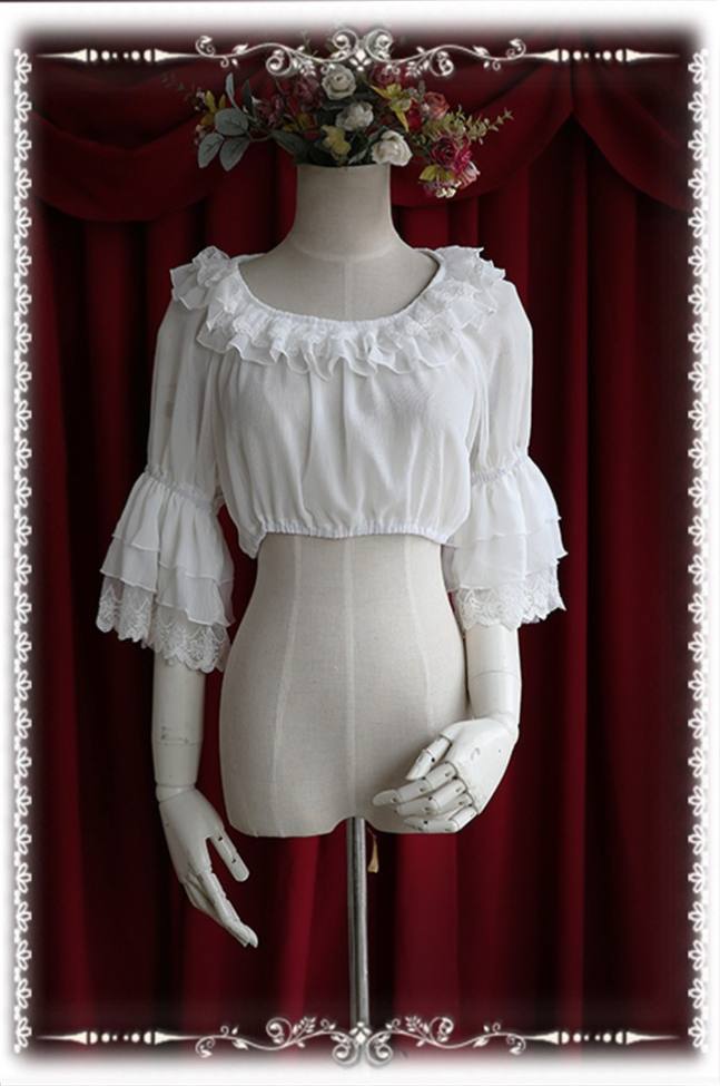 Infanta Hime Sleeves Chiffon Lolita Short Version Blouse