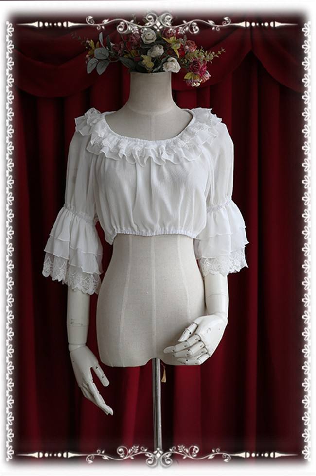 Infanta Hime Sleeves Chiffon Lolita Short Version Blouse