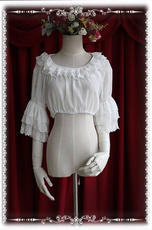 Infanta Hime Sleeves Chiffon Lolita Short Version Blouse