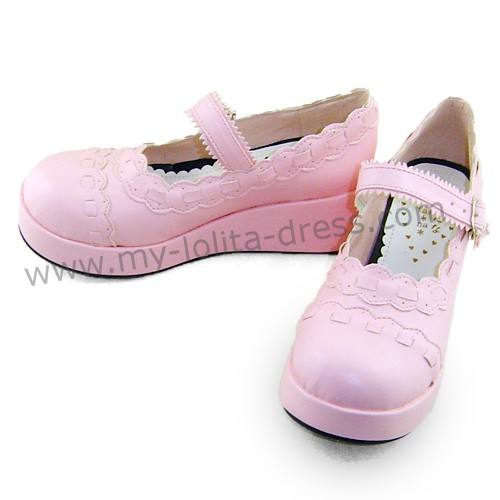 Pink Unicolor Lolita Shoes
