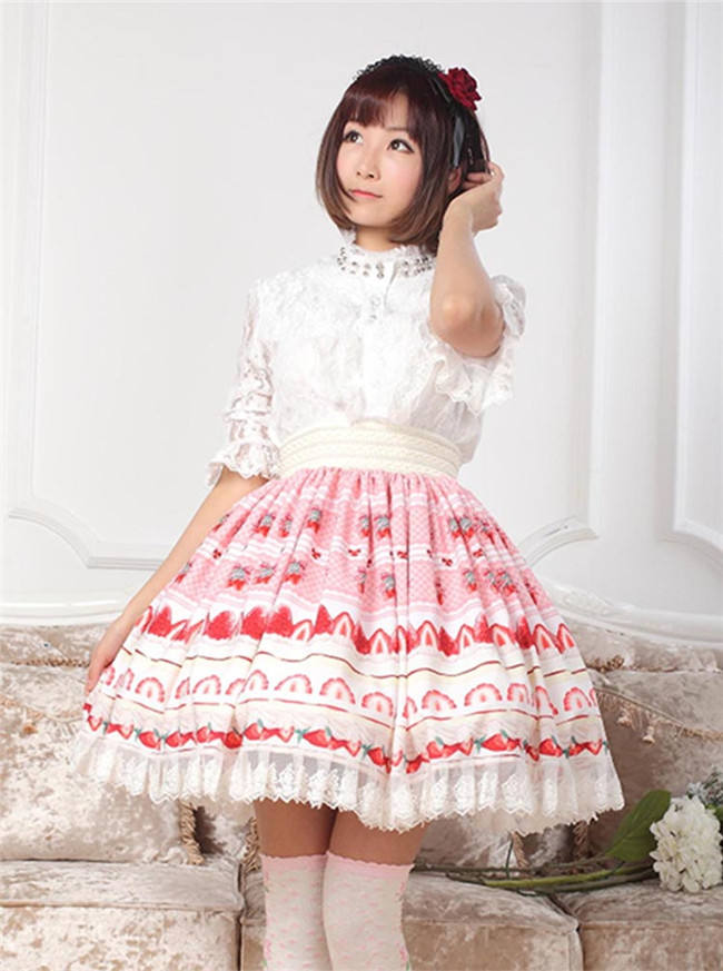 Strawberry Cake Lady Lolita Skirt