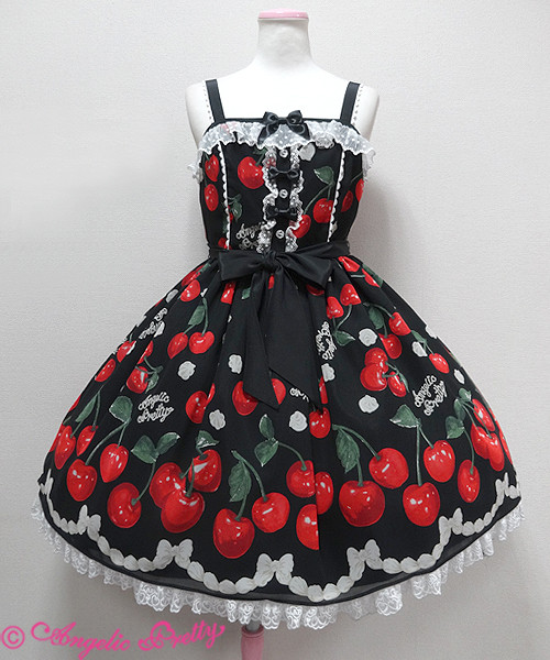 Drained Cherry High Waist JSK by Angelic Pretty