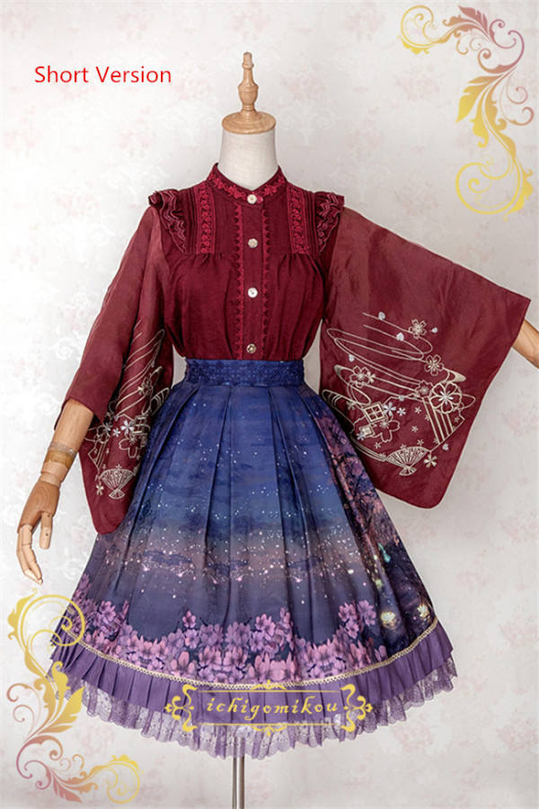 IchigoMiko ~Night Sakura Krathong~ Lolita Skirt 2 Version  -Pre-order