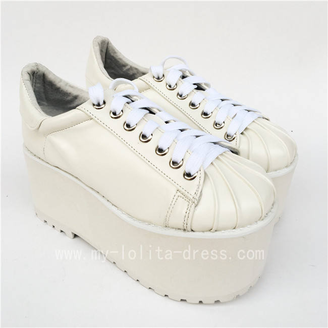 High platform White Matte Lolita Shoes