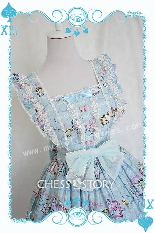 Chess Story Alice's Mad Tea Party Sweet Lolita Salopette