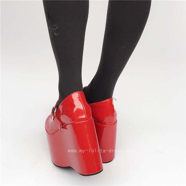 Girls Matte White Lolita High Platform Classic Shoes