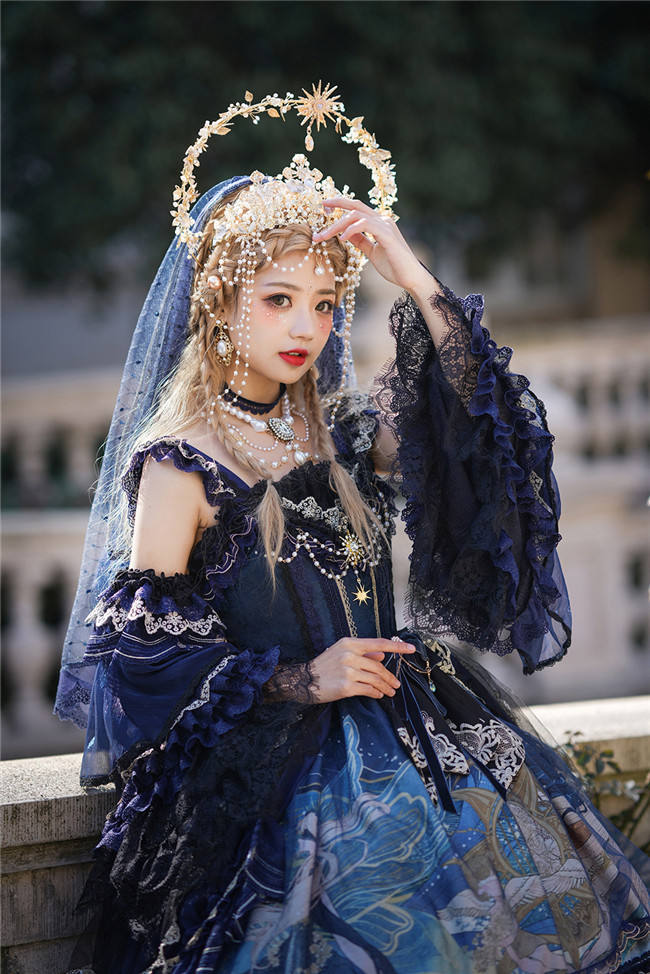 Nine Ode ~Nation of Dawn & Dusk Elegant Normal Waist Lolita JSK - In Stock