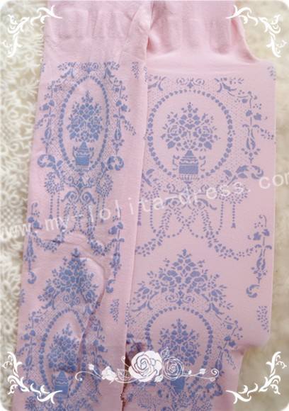 Elegant Vintage Droplight Prints Lolita Tights - IN STOCK