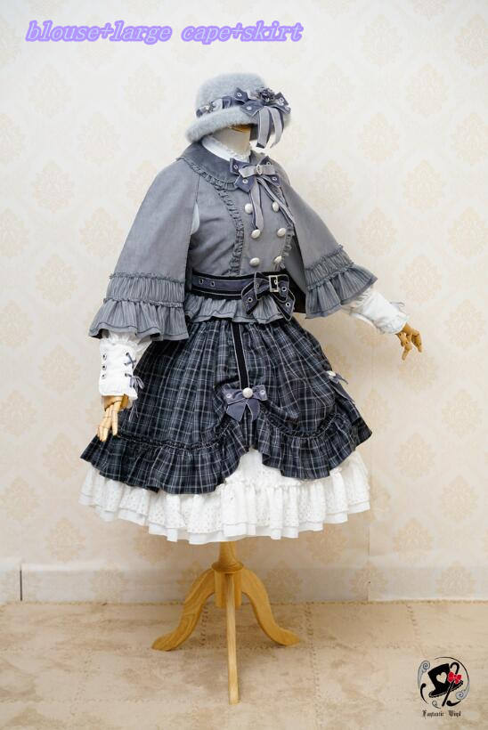 Little Red Riding Hood~ Classic Lolita Fish-bone Skirt + Blouse+Cape-Pre-order Closed