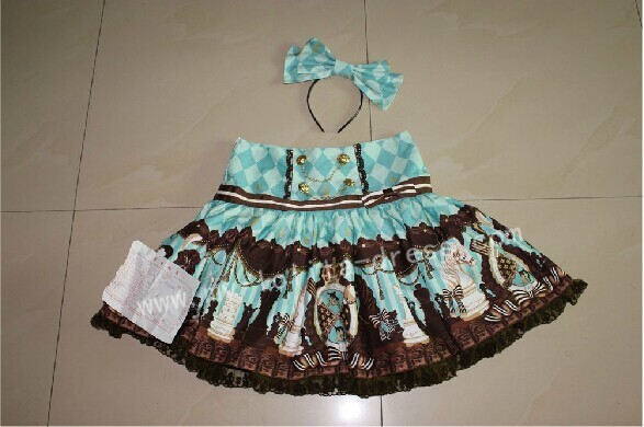 Chess Chocolate Mint Sweet Lolita OP Dress $92.99-Cotton Lolita