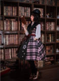 Alice Knight~Institute of Miracle~ Gingham Lolita JSK + Fur Collar Set out