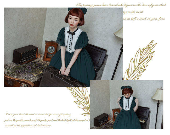 Memory of Floria~ Vintage Lolita OP Short/Long Version-Ready Made