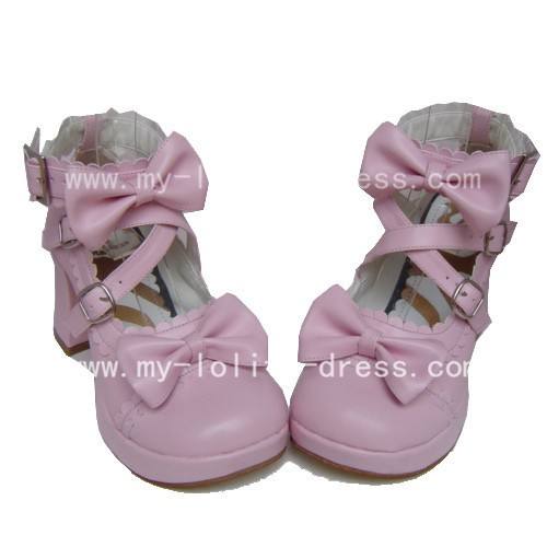 Sweet Pink Square Heel Gokou Ruri Boots