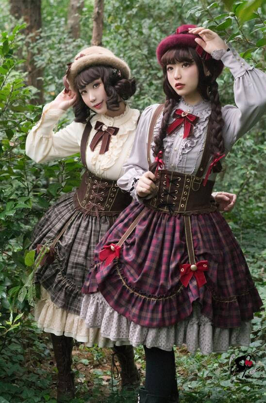 Little Red Riding Hood~ Classic Lolita Fish-bone Skirt + Blouse+Cape-Pre-order Closed