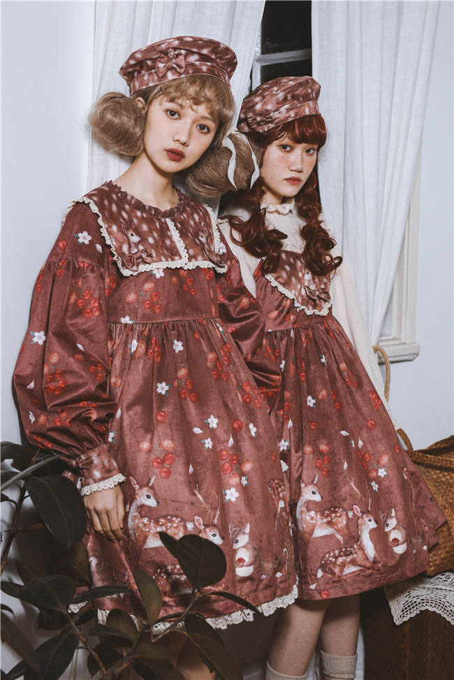 Berries Deer~ Sweet Lolita OP/JSK -Pre-order Closed